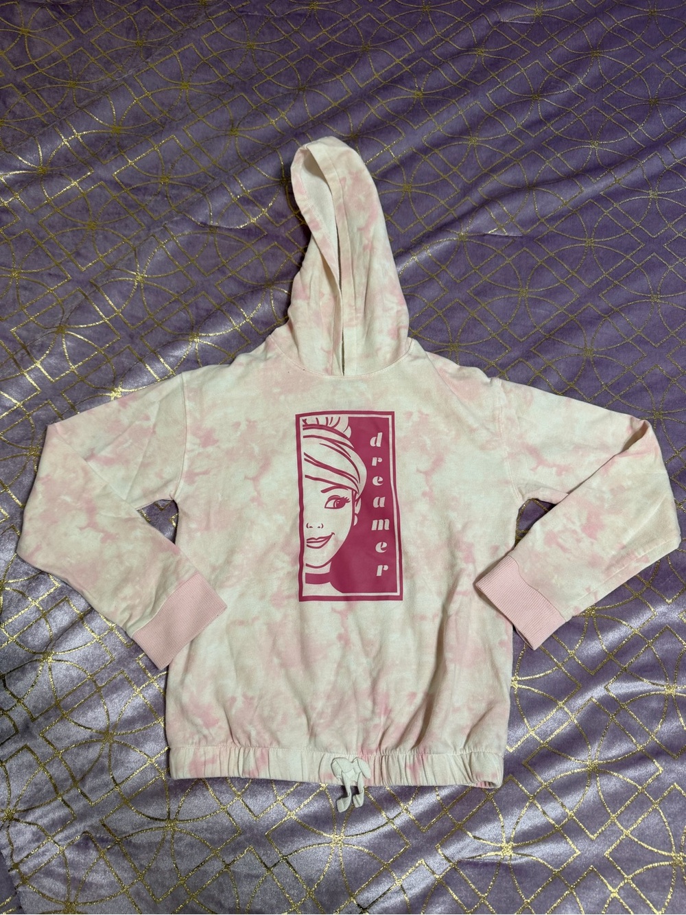 💥 KIDS Disney Pink Tie-Dye "Dreamer" Graphic Hoodie